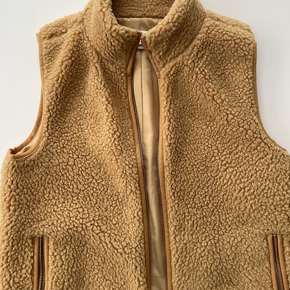 J. Crew Jackets & Blazers - J. Crew Camel Sherpa Vest